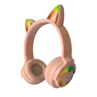 Flash Light Cute Cat Wireless Bluetooth Headphones 5.0 TWS Headset With Mic 