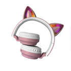 Flash Light Cute Cat Ears Wireless Bluetooth Headphones Kid Girls Stereo Bluetooth Headset with Mic