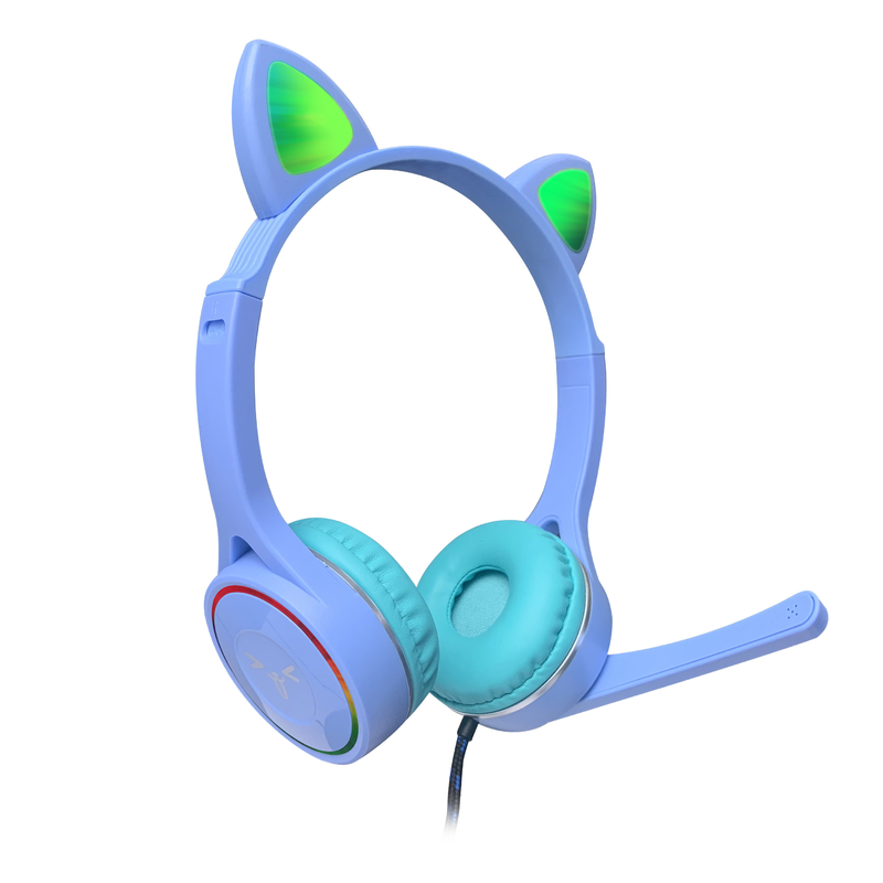 15m Transmission Cat LED Ear Headset Wireless Bluetooth With Mic Glowing Earphones Children Gifts
